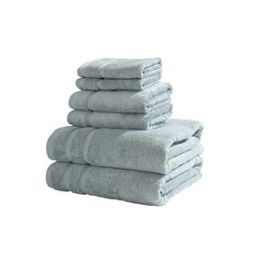 Bamboo 6PC Towel Set Extra Luxury and Super Softness with anti lint treatment Serene Haven Amor Blue