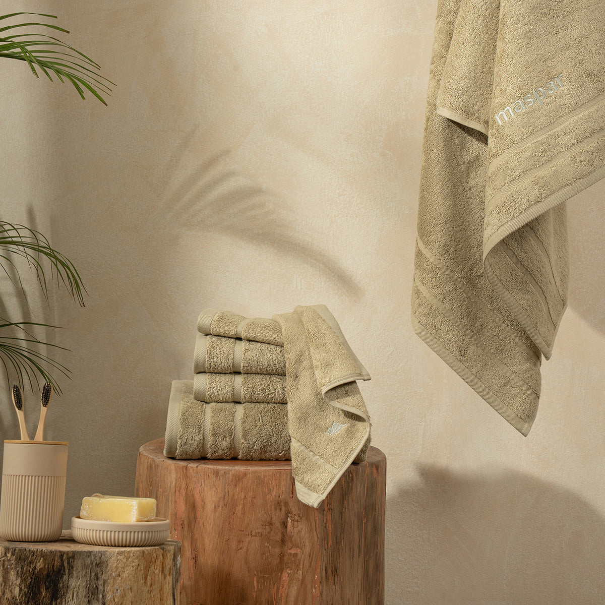Bamboo 6PC Towel Set Extra Luxury and Super Softness with anti lint treatment Serene Haven Amor Green