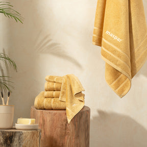 Bamboo 6PC Towel Set Extra Luxury and Super Softness with anti lint treatment Serene Haven Amor Yellow