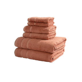 Bamboo 6PC Towel Set Extra Luxury and Super Softness with anti lint treatment Serene Haven Amor Pink