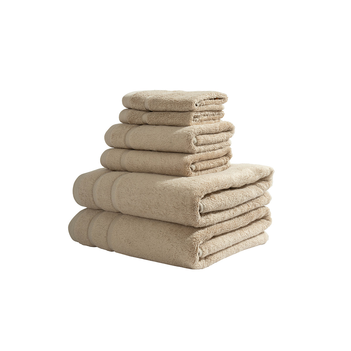 Bamboo 6PC Towel Set Extra Luxury and Super Softness with anti lint treatment Serene Haven Amor Off White