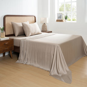100% Tencel™ Solid Bedsheet with Pillow Case Serene Haven Noemi Neutral