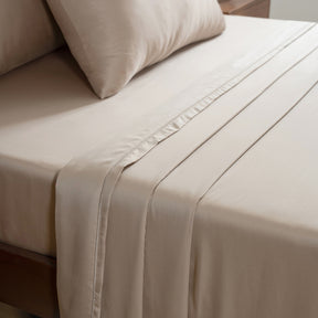 100% Tencel™ Solid Bedsheet with Pillow Case Serene Haven Noemi Neutral