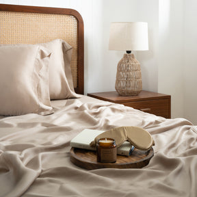 100% Tencel™ Solid Bedsheet with Pillow Case Serene Haven Noemi Neutral