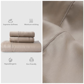 100% Tencel™ Solid Bedsheet with Pillow Case Serene Haven Noemi Neutral