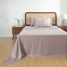100% Tencel™ Solid Bedsheet with Pillow Case Serene Haven Noemi Pink