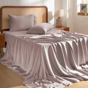 100% Tencel™ Solid Bedsheet with Pillow Case Serene Haven Noemi Pink
