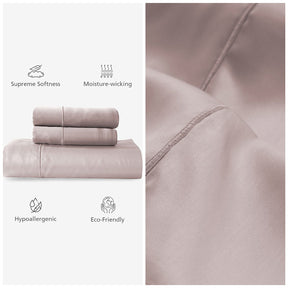 100% Tencel™ Solid Bedsheet with Pillow Case Serene Haven Noemi Pink
