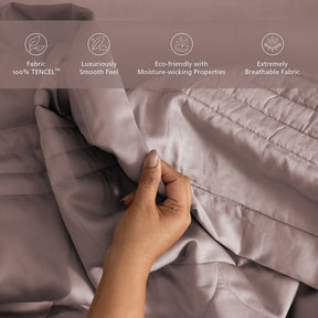 Fabric 100% Tencel™ Super Soft Quilt/Quilted Bed Cover Serene Haven Noemi Pink