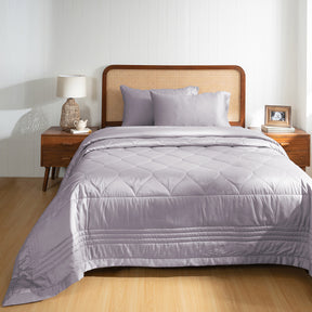 Fabric 100% Tencel™ Super Soft Quilt/Quilted Bed Cover Serene Haven Noemi Blue