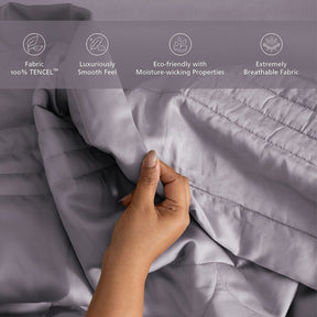 Fabric 100% Tencel™ Super Soft Quilt/Quilted Bed Cover Serene Haven Noemi Blue