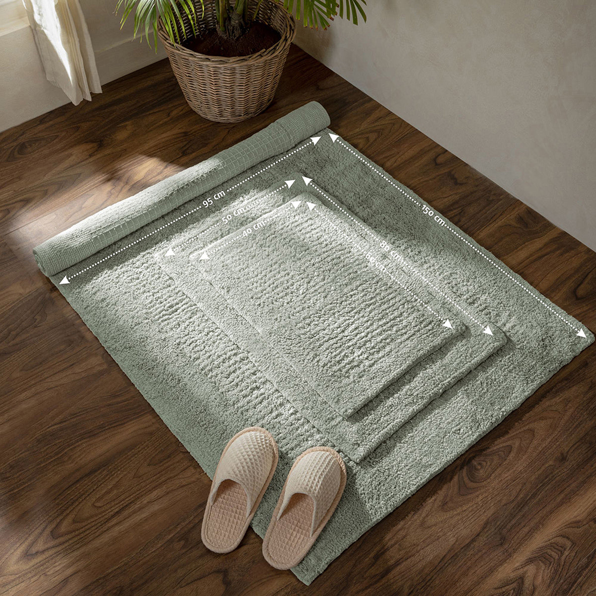 100% Tencel™ Luxurious soft and highly absorbent Bath Mat Ecolux Serene Haven Green