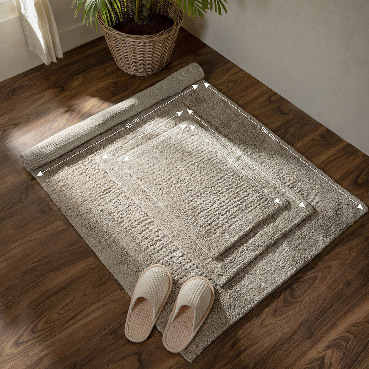 100% Tencel™ Luxurious soft and highly absorbent Bath Mat Ecolux Serene Haven Grey