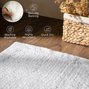 100% Tencel™ Luxurious soft and highly absorbent Bath Mat Ecolux Serene Haven White