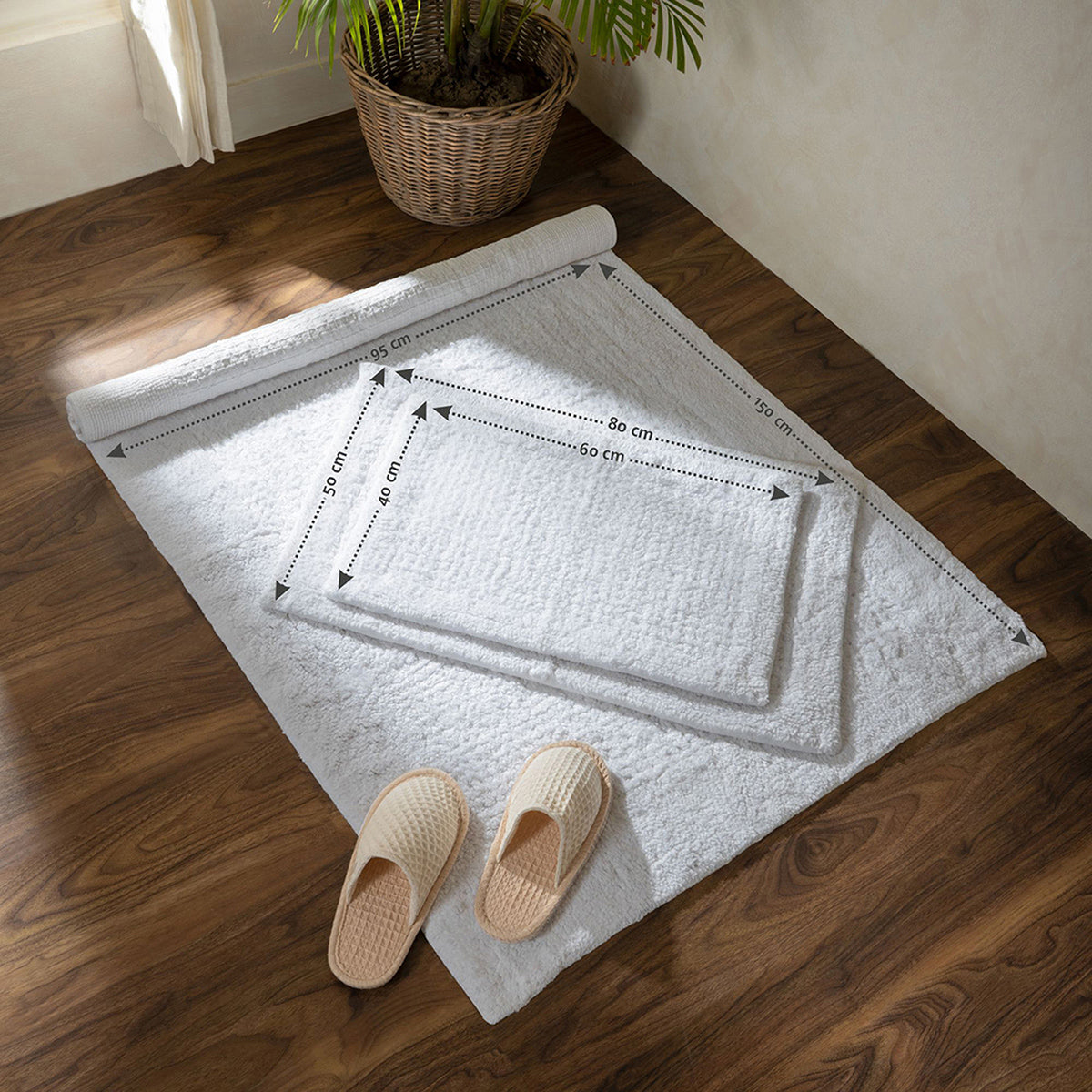 100% Tencel™ Luxurious soft and highly absorbent Bath Mat Ecolux Serene Haven White