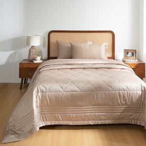 Fabric 100% Tencel™ Super Soft Quilt/Quilted Bed Cover Serene Haven Noemi Neutral