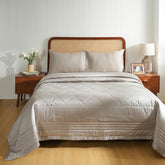 Fabric 100% Tencel™ Super Soft Quilt/Quilted Bed Cover Serene Haven Noemi Grey