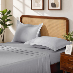 Bedsheet with Pillow Case Habitat 100% Cotton Jacquard Grey