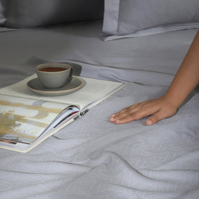 Bedsheet with Pillow Case Habitat 100% Cotton Jacquard Grey