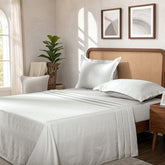 Bedsheet with Pillow Case Habitat 100% Cotton Jacquard Vanilla