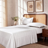 Bedsheet with Pillow Case Setai 100% Cotton Jacquard White