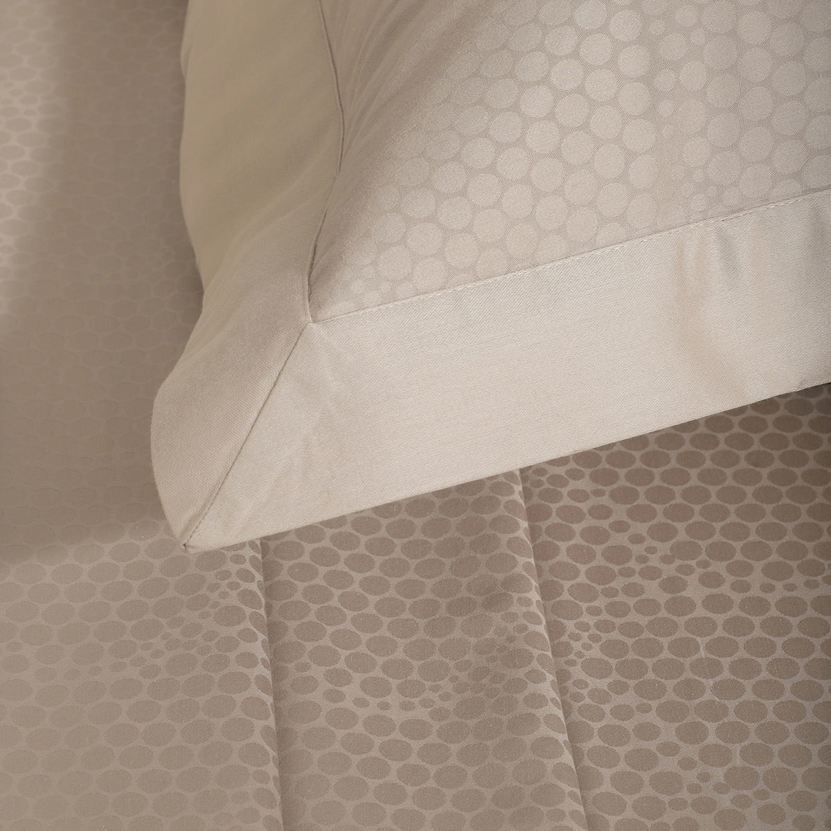 Bedsheet with Pillow Case Setai 100% Cotton Jacquard Beige