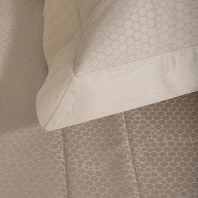 Bedsheet with Pillow Case Setai 100% Cotton Jacquard Beige