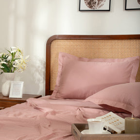 Bedsheet with Pillow Case Setai 100% Cotton Jacquard Blush