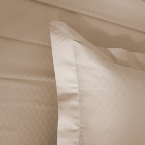 Bedsheet with Pillow Case Fretwork 100% Cotton Jacquard Beige