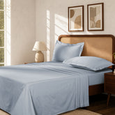 Bedsheet with Pillow Case Fretwork 100% Cotton Jacquard Blue