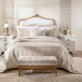 Luxe Elegance Twist Damask 10 Pcs Quilt Set Silver Grey
