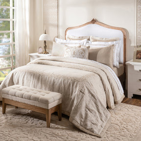 Luxe Elegance Twist Damask 10 Pcs Quilt Set Silver Grey