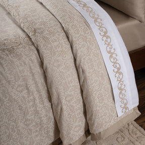 Luxe Elegance Twist Damask 10 Pcs Quilt Set Silver Grey