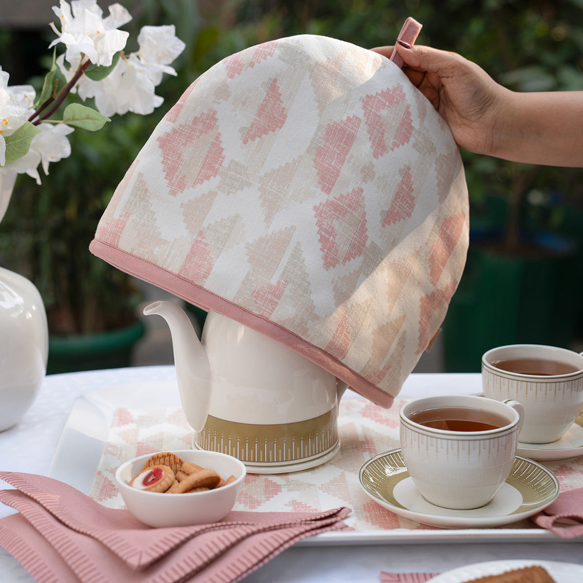 9PC Tea Cozy Set Aflora Misty Rose