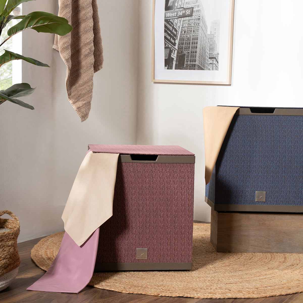 Laundry Basket Nostalgic Rose 35.5X35.5X40.5CM Calenthe