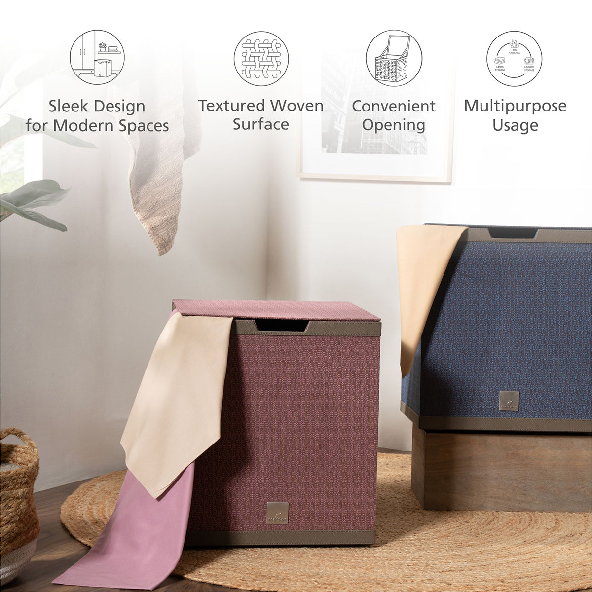 Laundry Basket Nostalgic Rose 35.5X35.5X40.5CM Calenthe