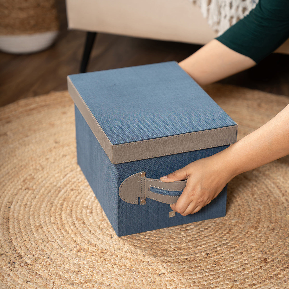 Storage Box Ash Purple/Indigo 24X32X21CM Heritage