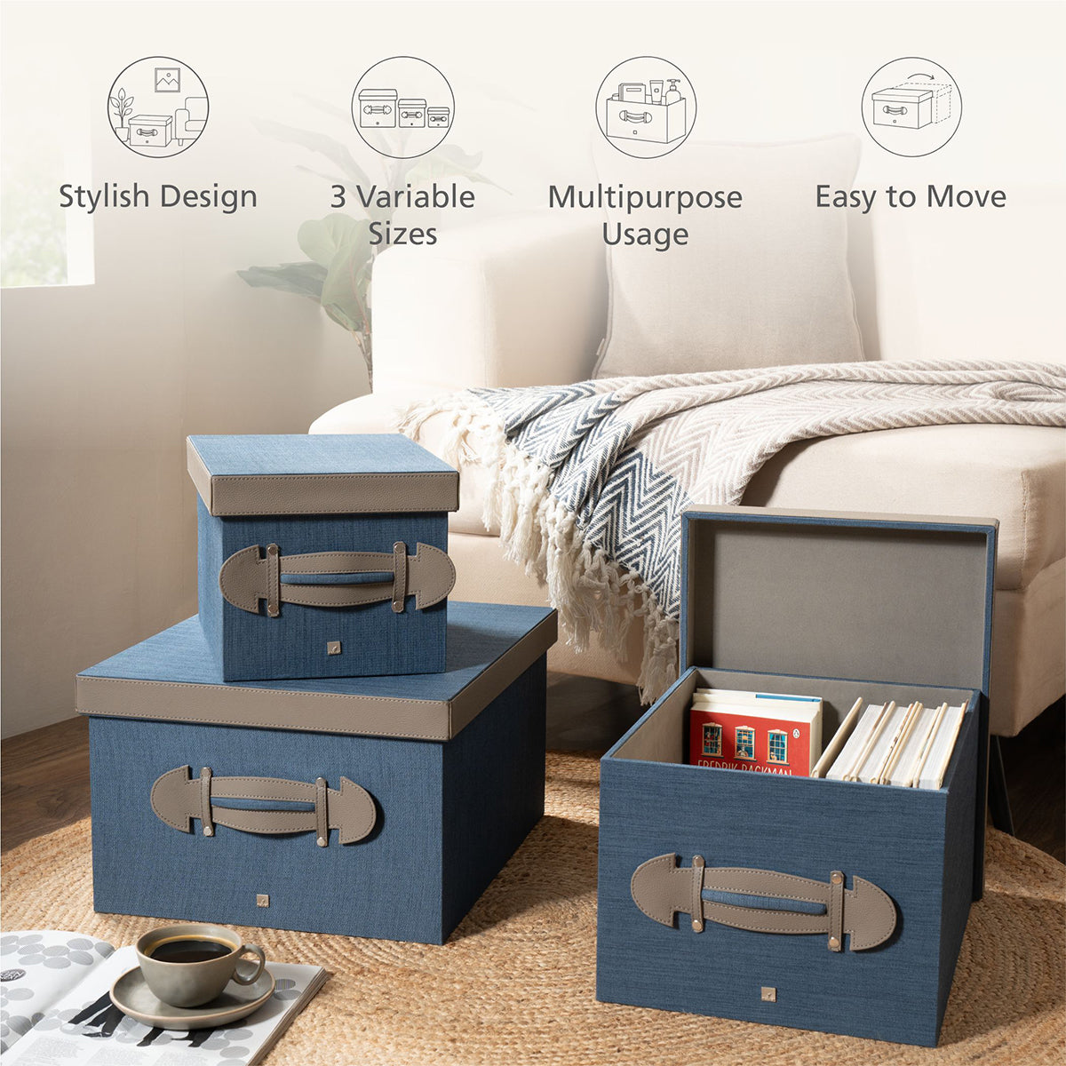 Storage Box Ash Purple/Indigo 24X32X21CM Heritage