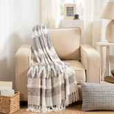 Throw Off White Entangled Zig Zag Rurban Transit