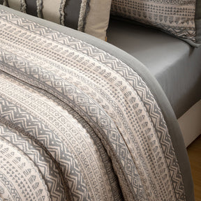 Quilt Set Grey Patternity Print 5Pcs Set Rurban Transit