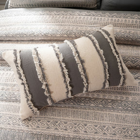 Quilt Set Grey Patternity Print 5Pcs Set Rurban Transit