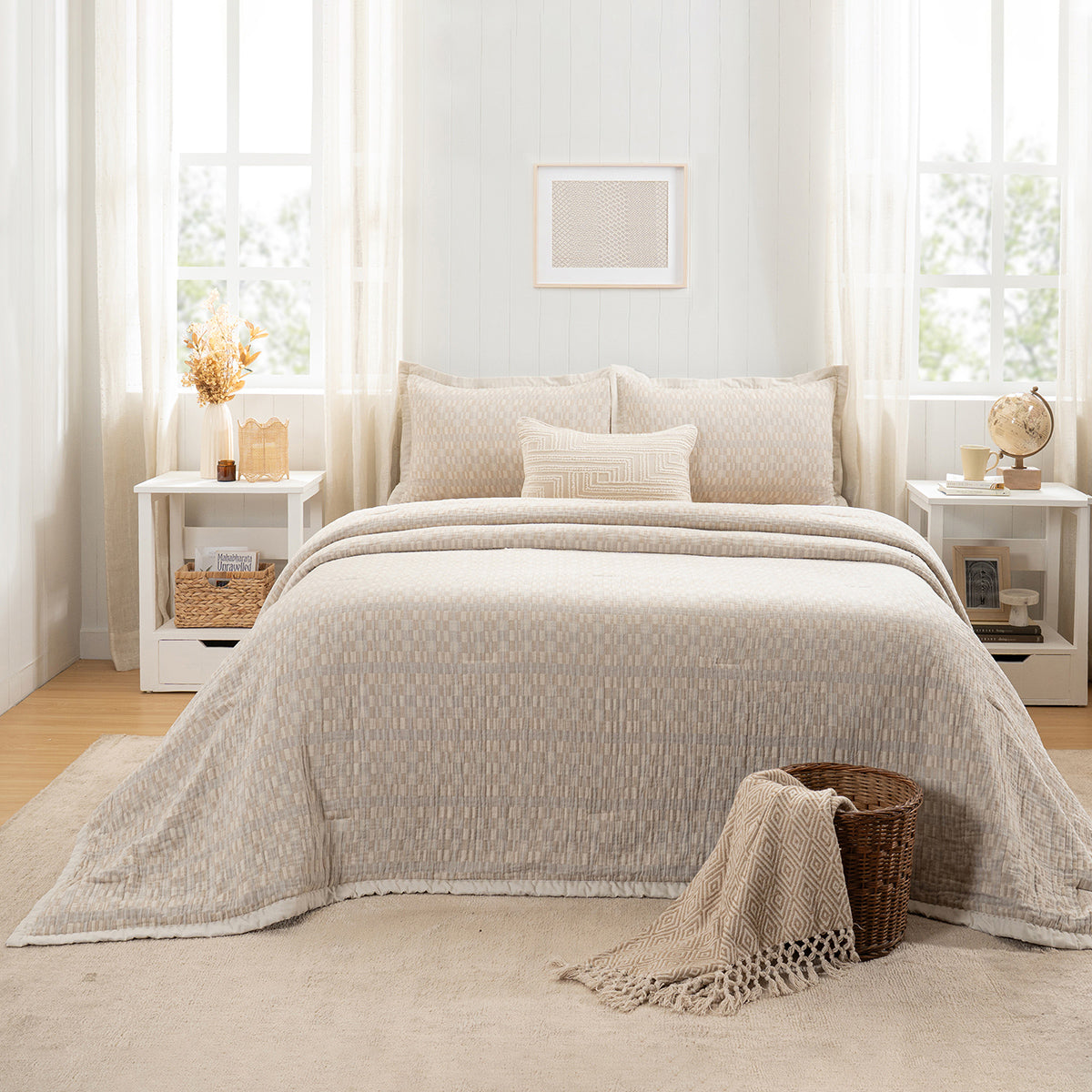 Quilt Set Neutral Pixel 5Pcs Set Rurban Transit