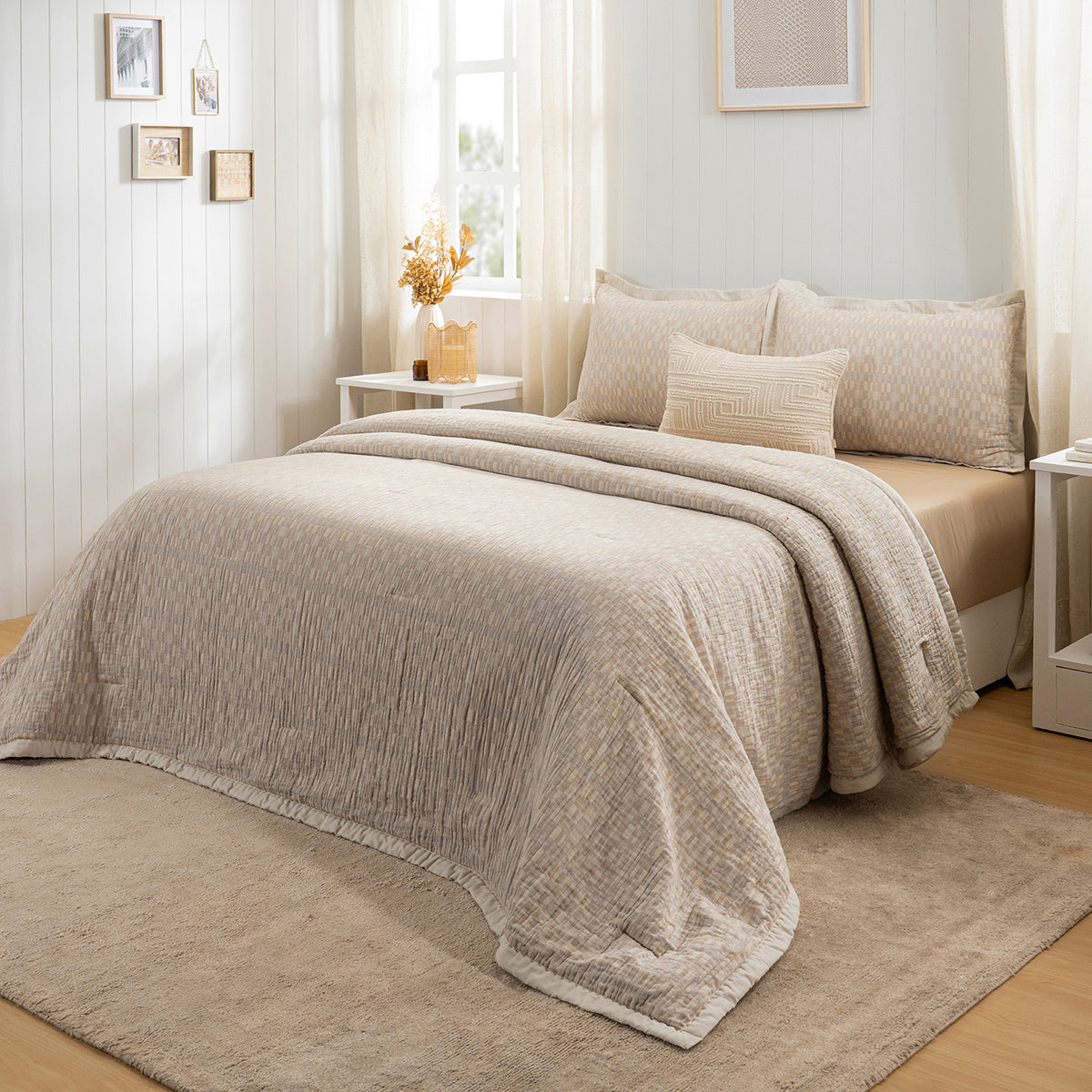 Quilt Set Neutral Pixel 5Pcs Set Rurban Transit
