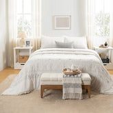 Quilt Set Grey Channel Stitch 5Pcs Set Rurban Transit