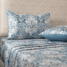 Bedsheet with Pillow Case 100% Cotton Blue Aquarelle Imperial Grace