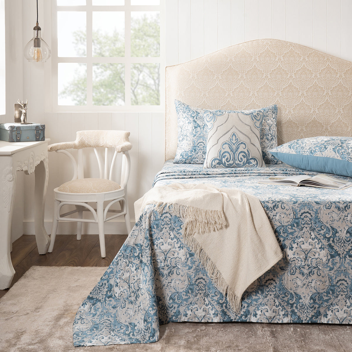 Bedsheet with Pillow Case 100% Cotton Blue Aquarelle Imperial Grace