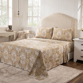 Bedsheet with Pillow Case 100% Cotton Gold Aquarelle Imperial Grace