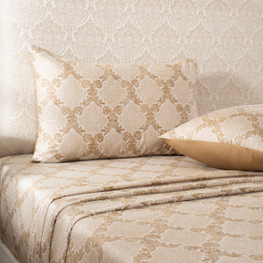Bedsheet with Pillow Case 100% Cotton Gold Damascene Imperial Grace