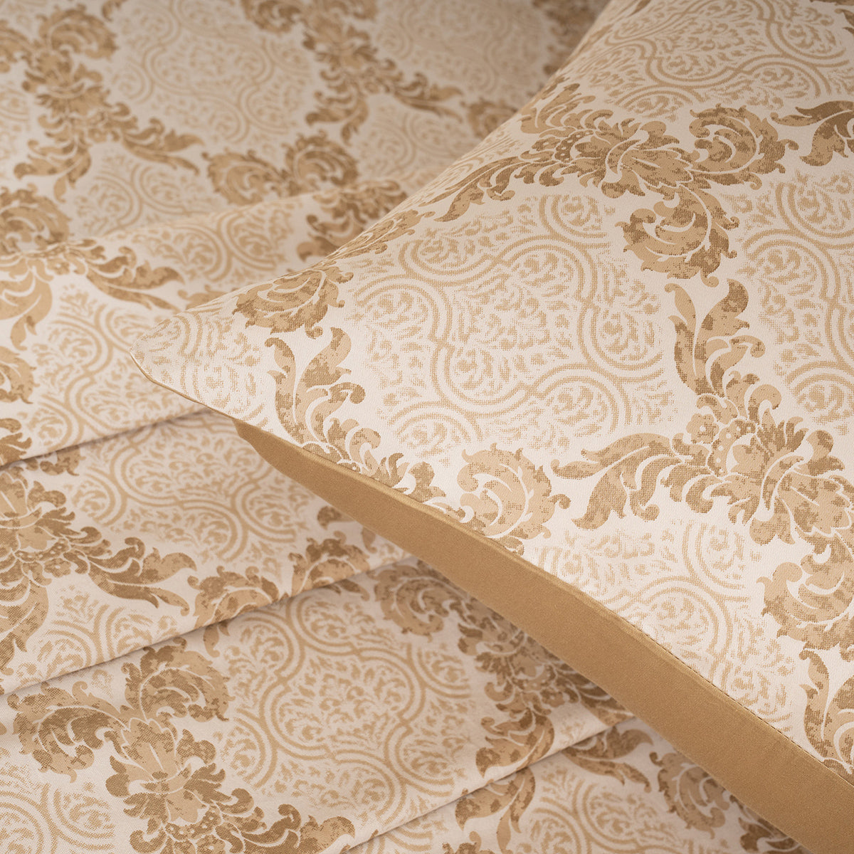 Bedsheet with Pillow Case 100% Cotton Gold Damascene Imperial Grace