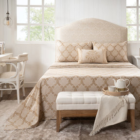 Bedsheet with Pillow Case 100% Cotton Gold Damascene Imperial Grace